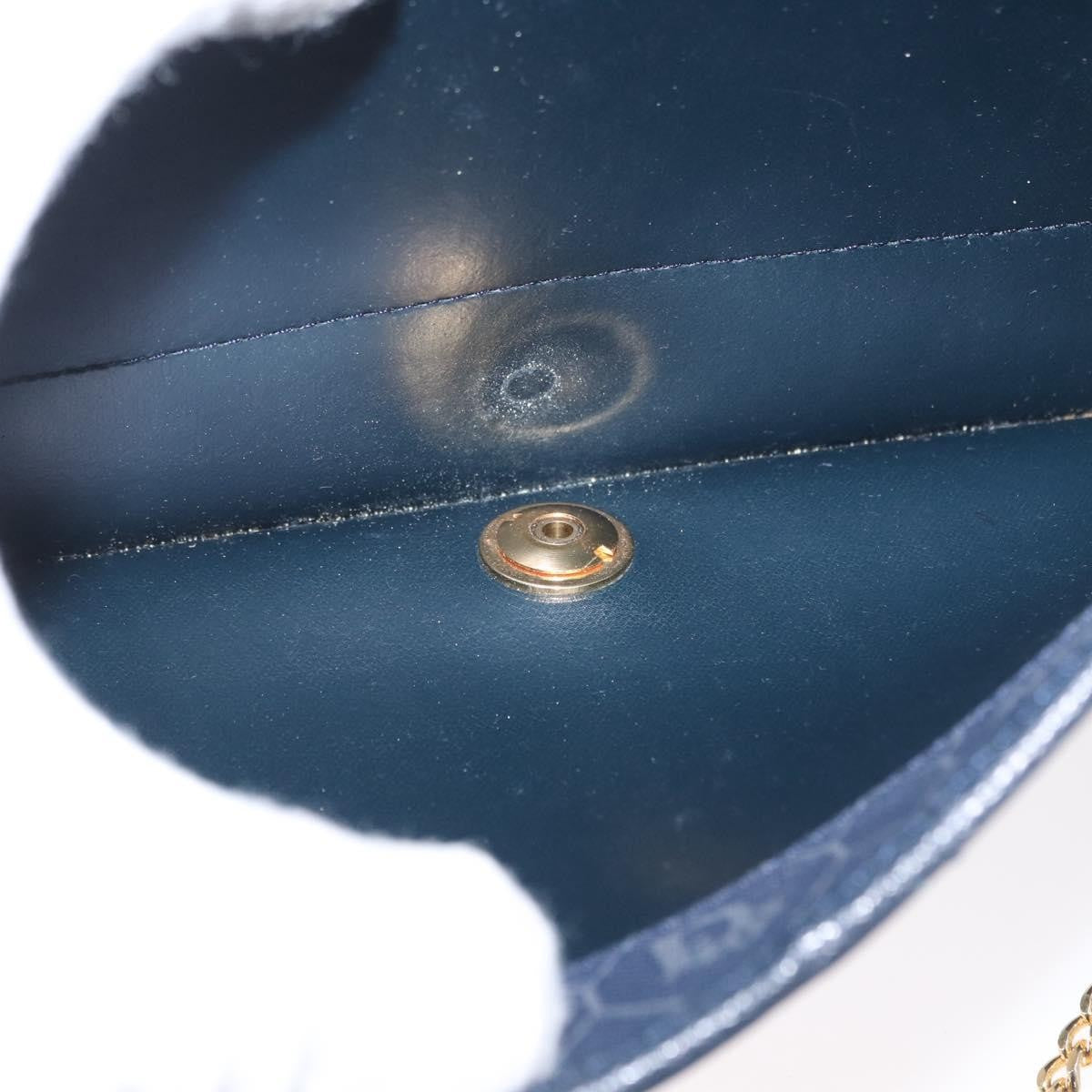 Christian Dior Vintage Chain Flap Leather Navy Leather Shoulder Bag Bag (Pre-Owned)