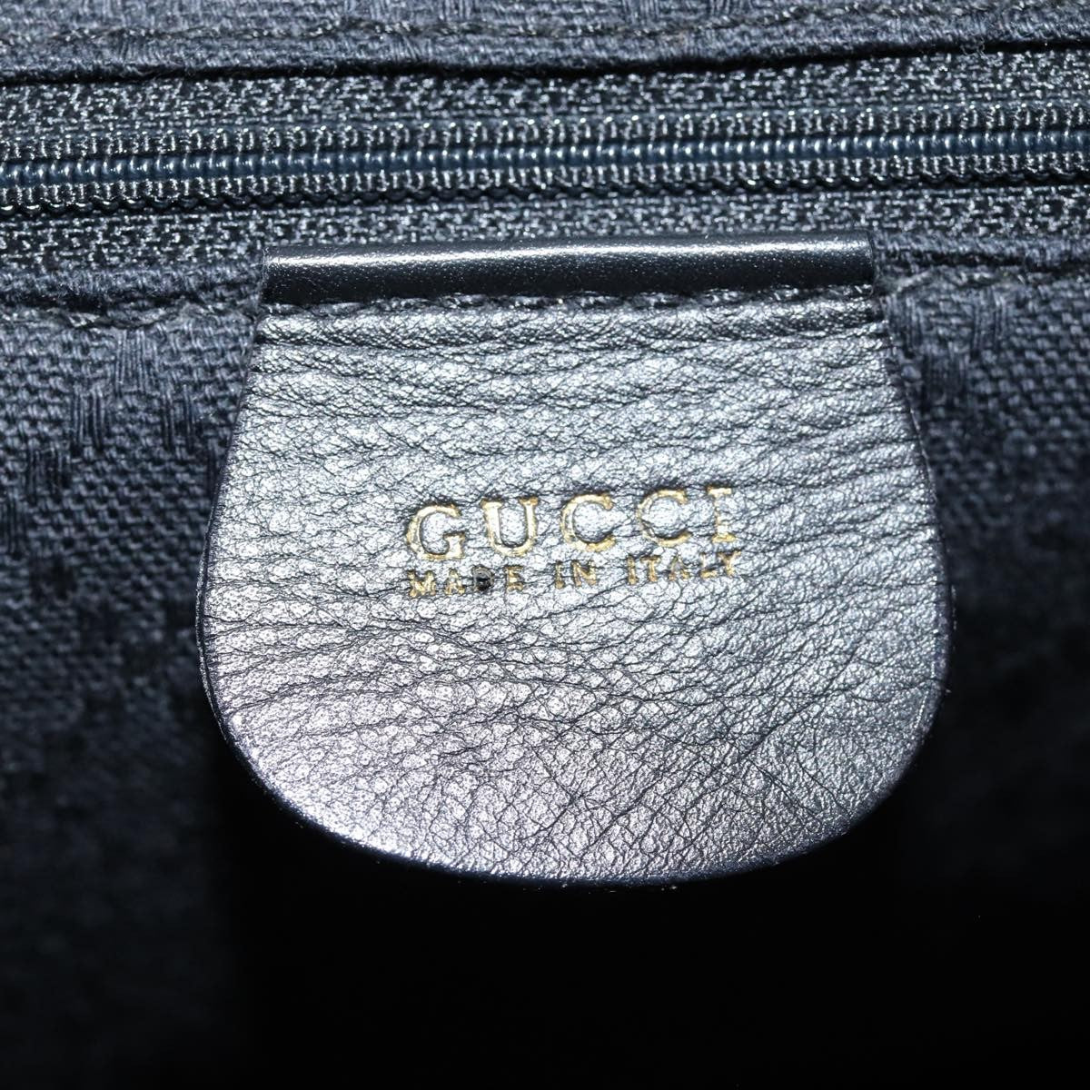 Gucci Vintage Bamboo Leather Black Leather Backpack Bag (Pre-Owned)