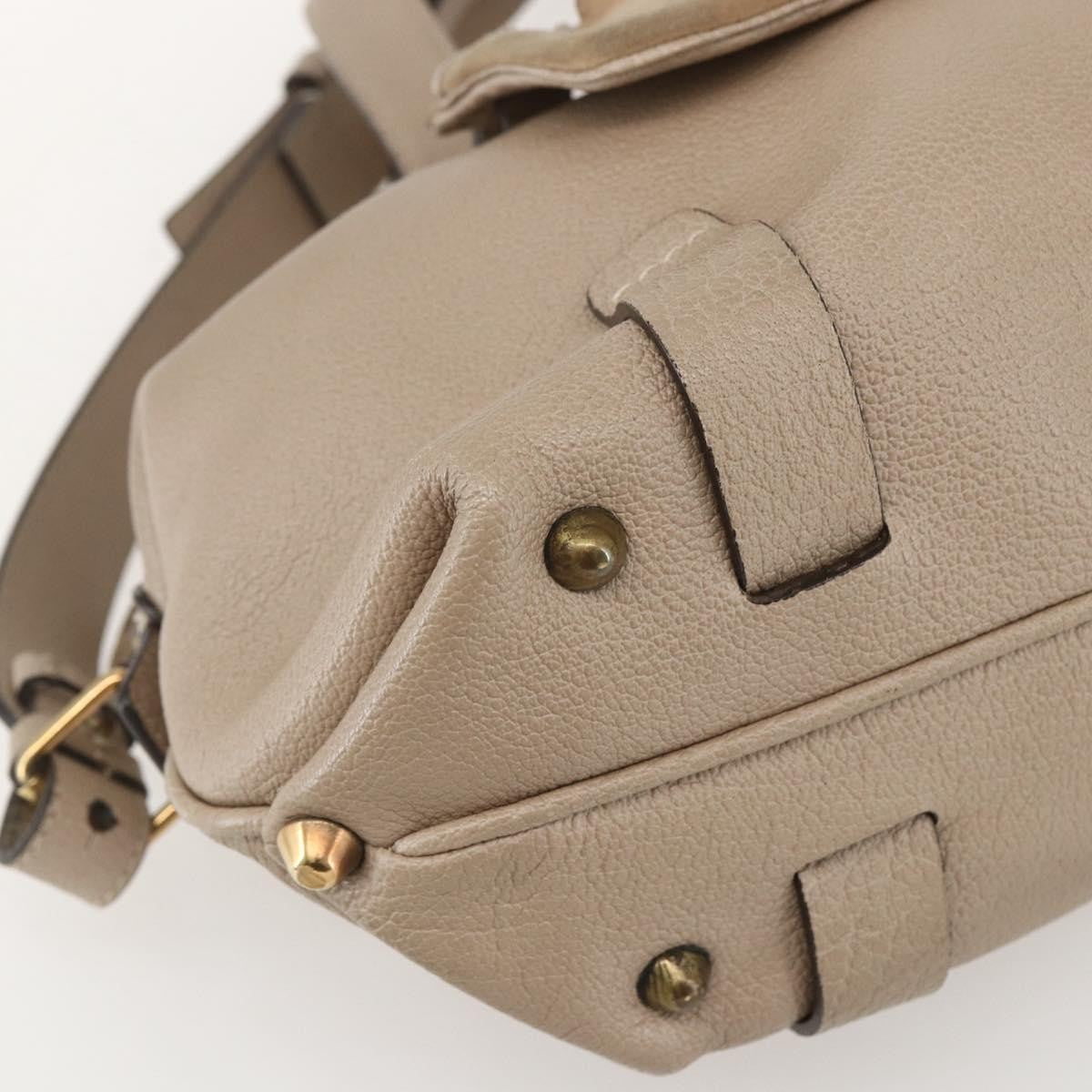Chloe Abby Convertible Frame Satchel Leather With Suede Beige Leather Handbag (Pre-Owned)