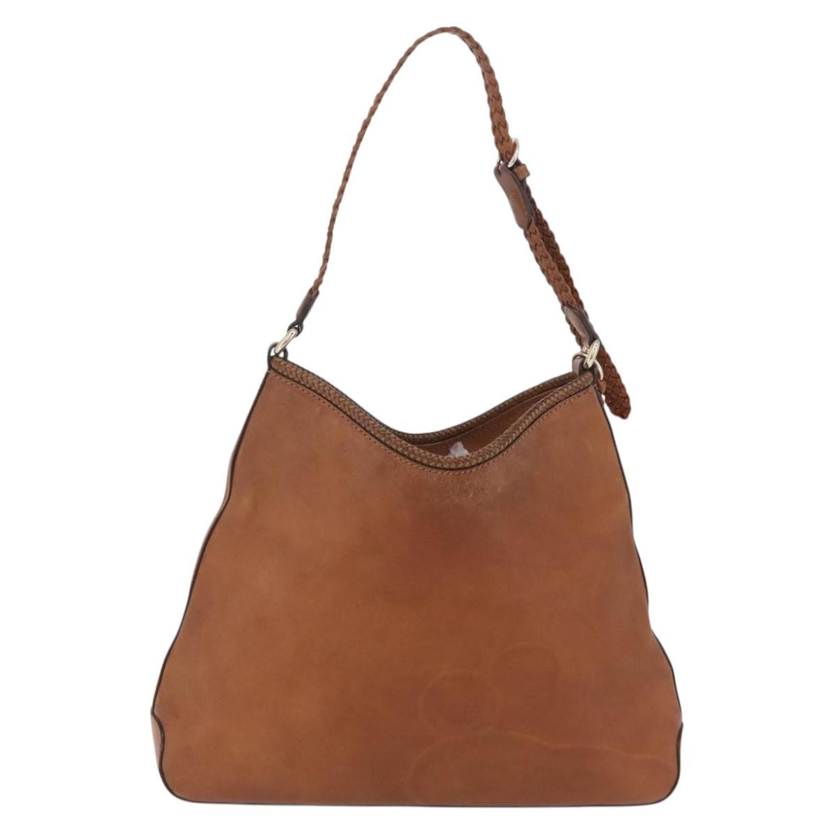 Gucci Marrakech Hobo Leather Brown Leather Shoulder Bag Bag (Pre-Owned)
