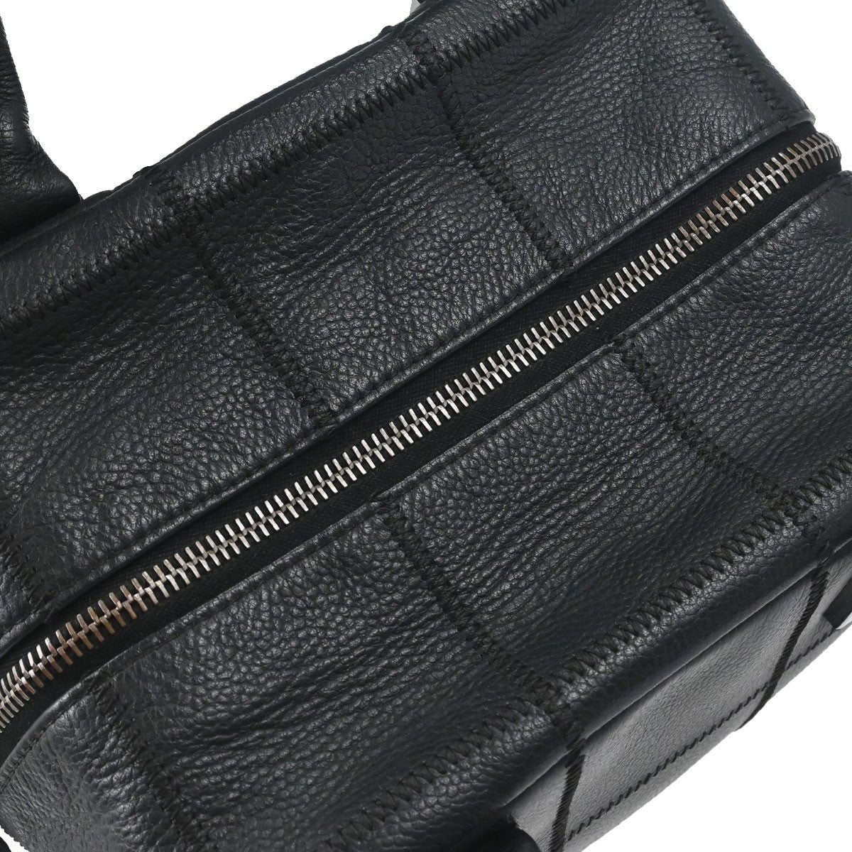 Chanel Square Stitch Satchel Caviar Black Leather Handbag (Pre-Owned)