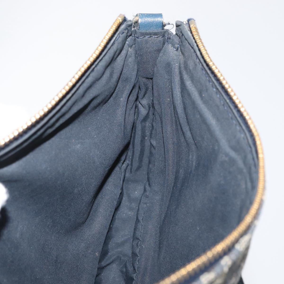 Christian Dior Vintage Saddle Bag Canvas Navy Canvas Clutche & Pouche Bag (Pre-Owned)
