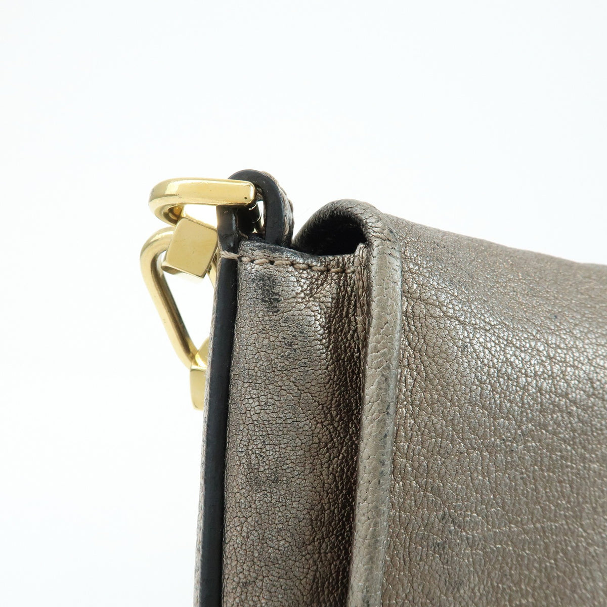 Loewe Shoulder Bag Leather Silver Leather Shoulder Bag Bag (Pre-Owned)