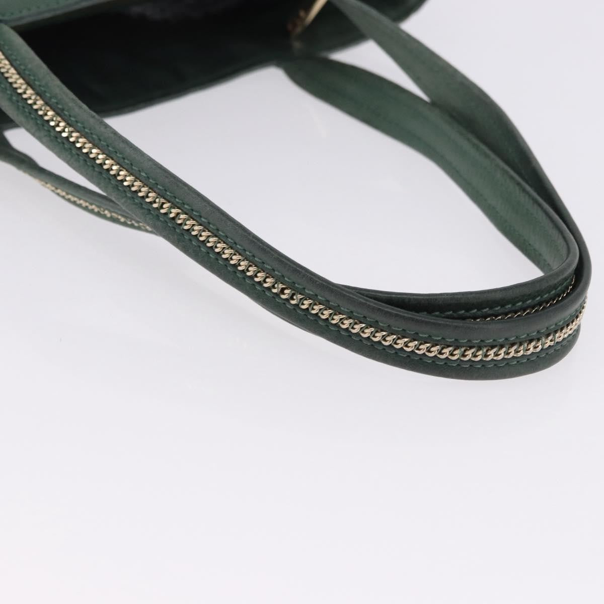 Fendi Vintage Pequin Coated Canvas Green Leather Shoulder Bag Bag (Pre-Owned)