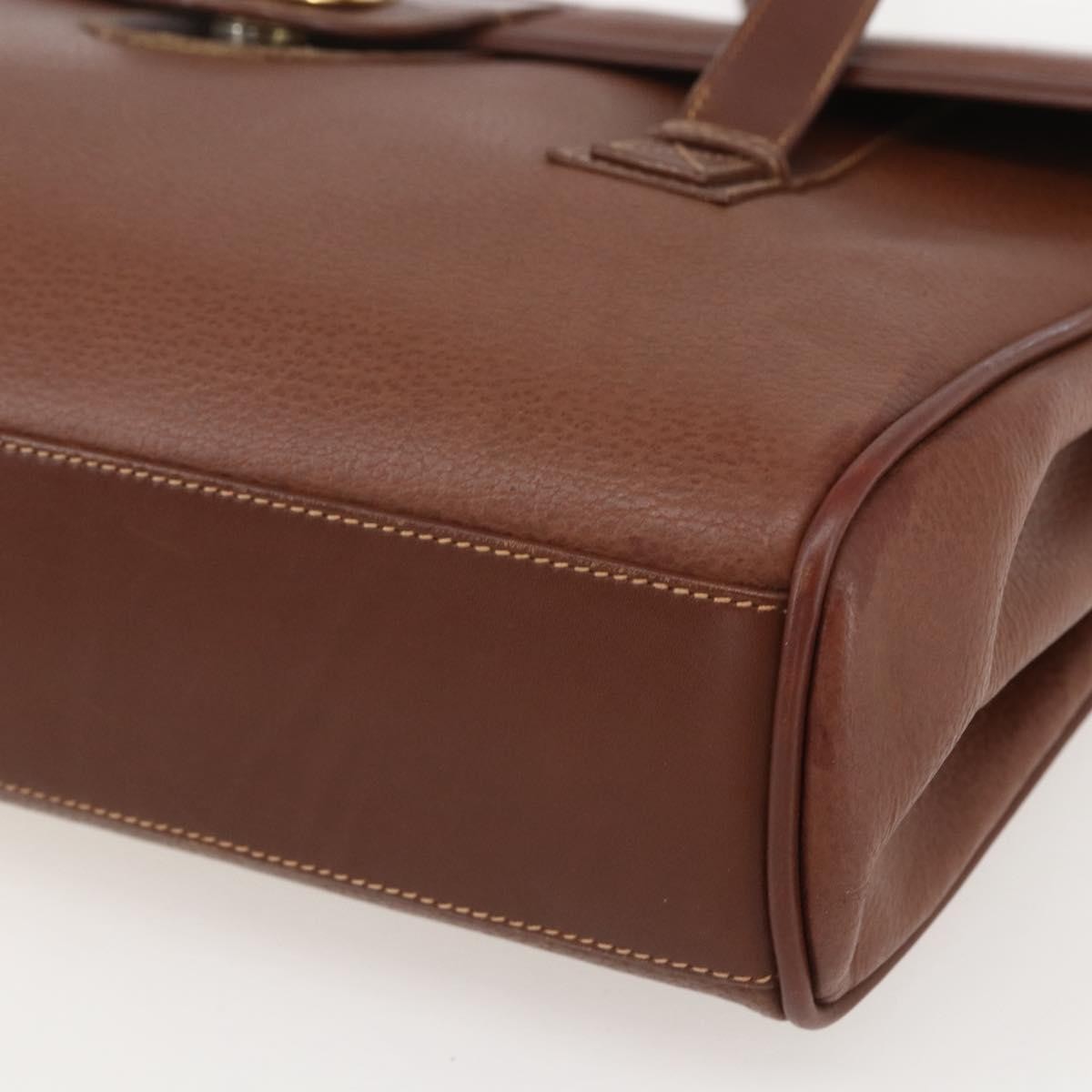 Gucci Vintage Tote Leather Brown Leather Tote Bag Bag (Pre-Owned)