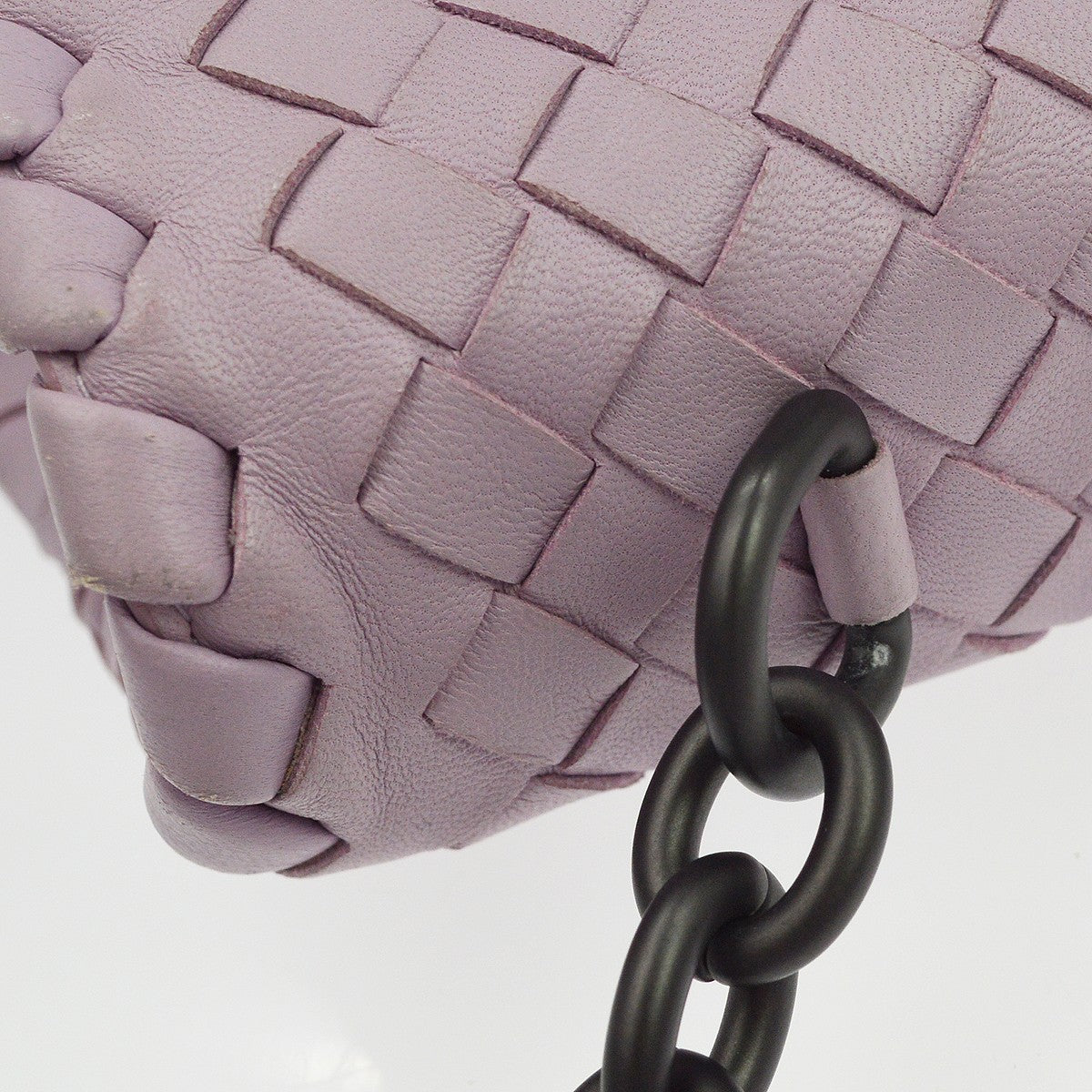 Bottega Veneta Olimpia Intrecciato Nappa Purple Leather Shoulder Bag Bag (Pre-Owned)