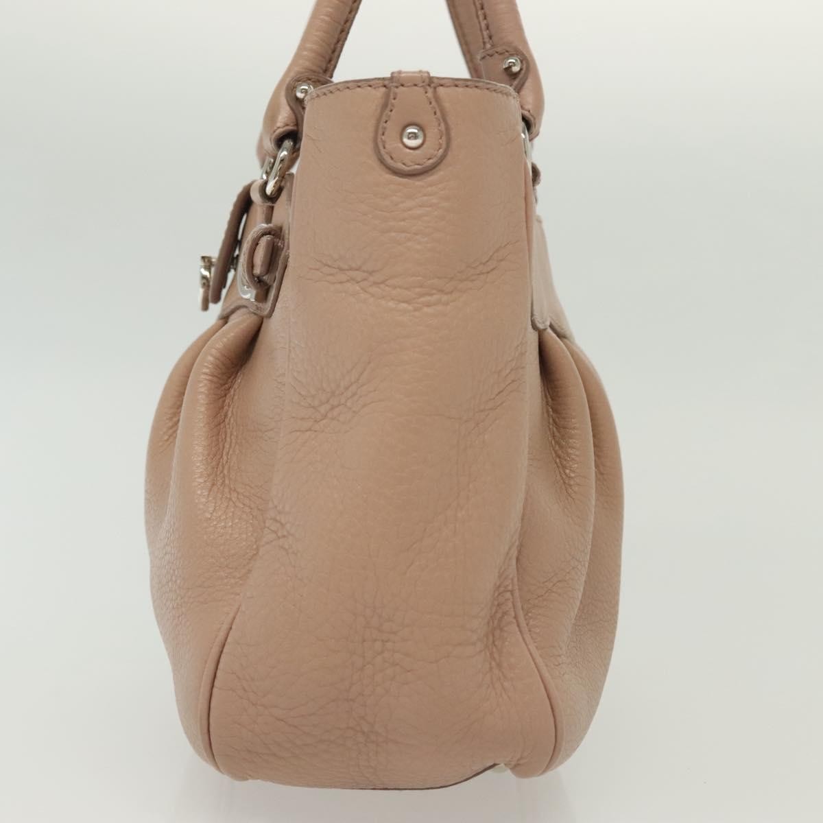 Salvatore Ferragamo Gancini Leather Pink Leather Handbag (Pre-Owned)