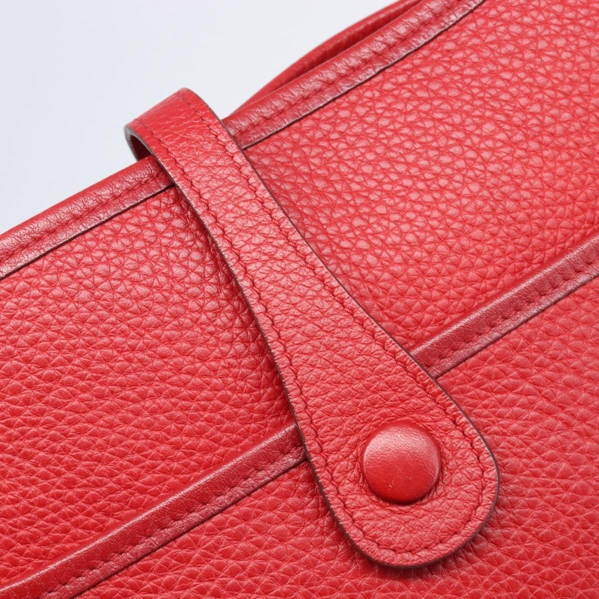 Hermes Evelyne Bag Gen Iii Clemence Red Leather Shoulder Bag Bag (Pre-Owned)