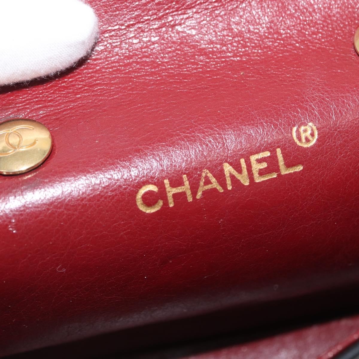 Chanel Vintage Square Cc Flap Quilted Lambskin Black Leather Shoulder Bag Bag (Pre-Owned)