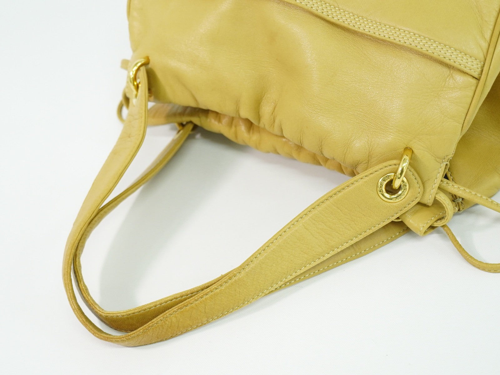 Loewe Anagram Tote Leather Beige Leather Tote Bag Bag (Pre-Owned)