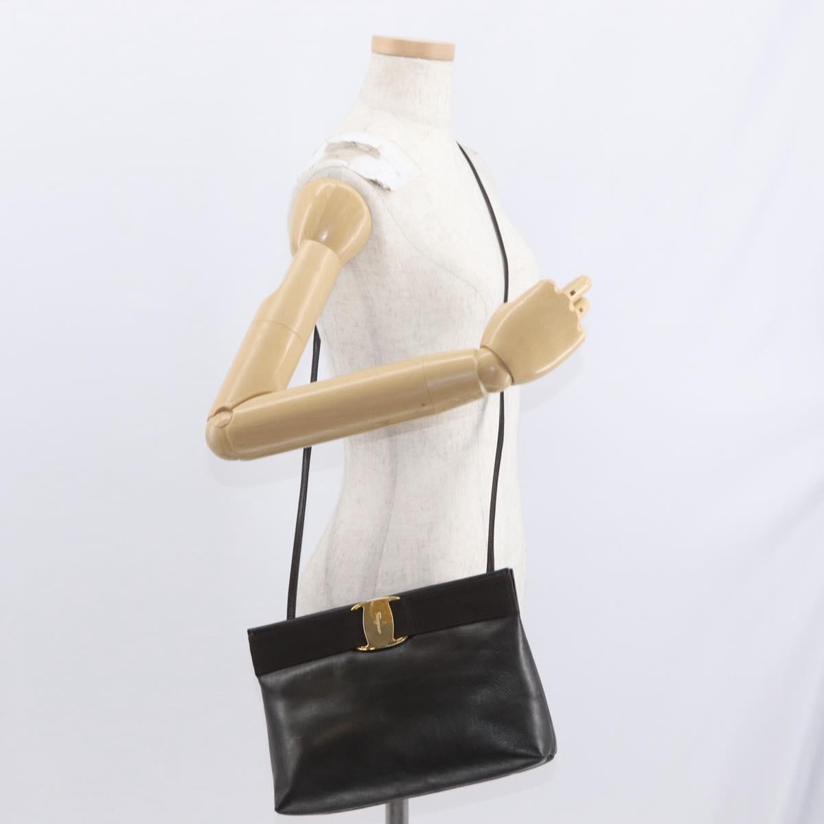 Salvatore Ferragamo Vala Leather Brown Leather Shoulder Bag Bag (Pre-Owned)