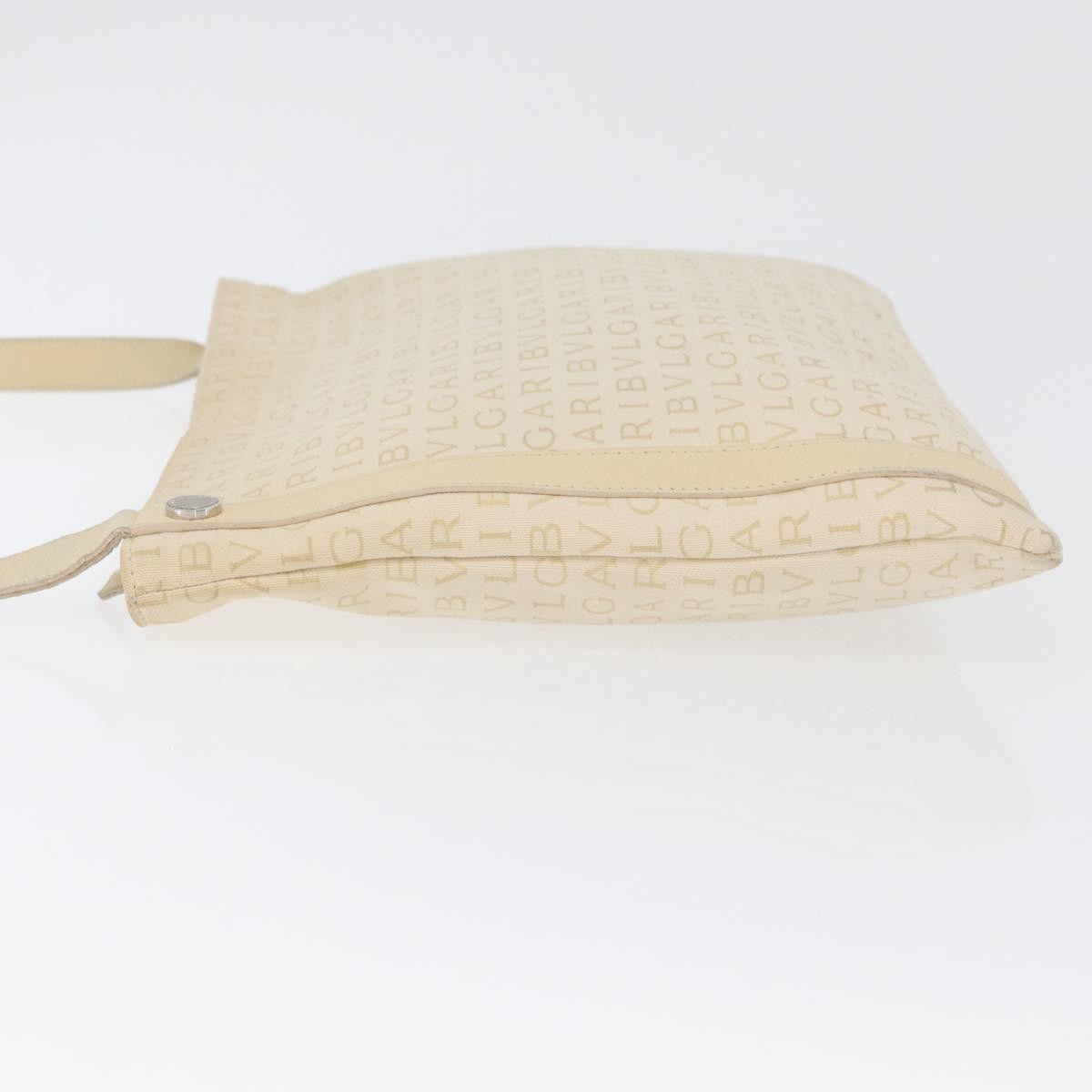 Bvlgari Logomania Canvas With Leather Beige Canvas Shoulder Bag Bag (Pre-Owned)