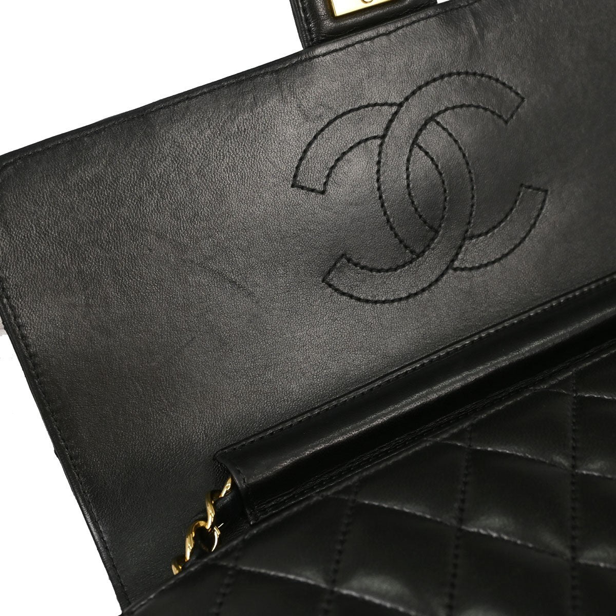 Chanel Turnlock Flap Grosgrain Black Leather Shoulder Bag Bag (Pre-Owned)