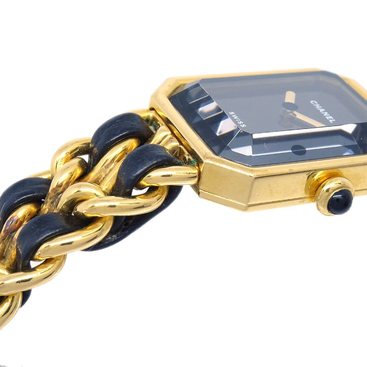 Chanel Premiere Rock Quartz Plated Metal And Leather Watch (Pre-Owned)