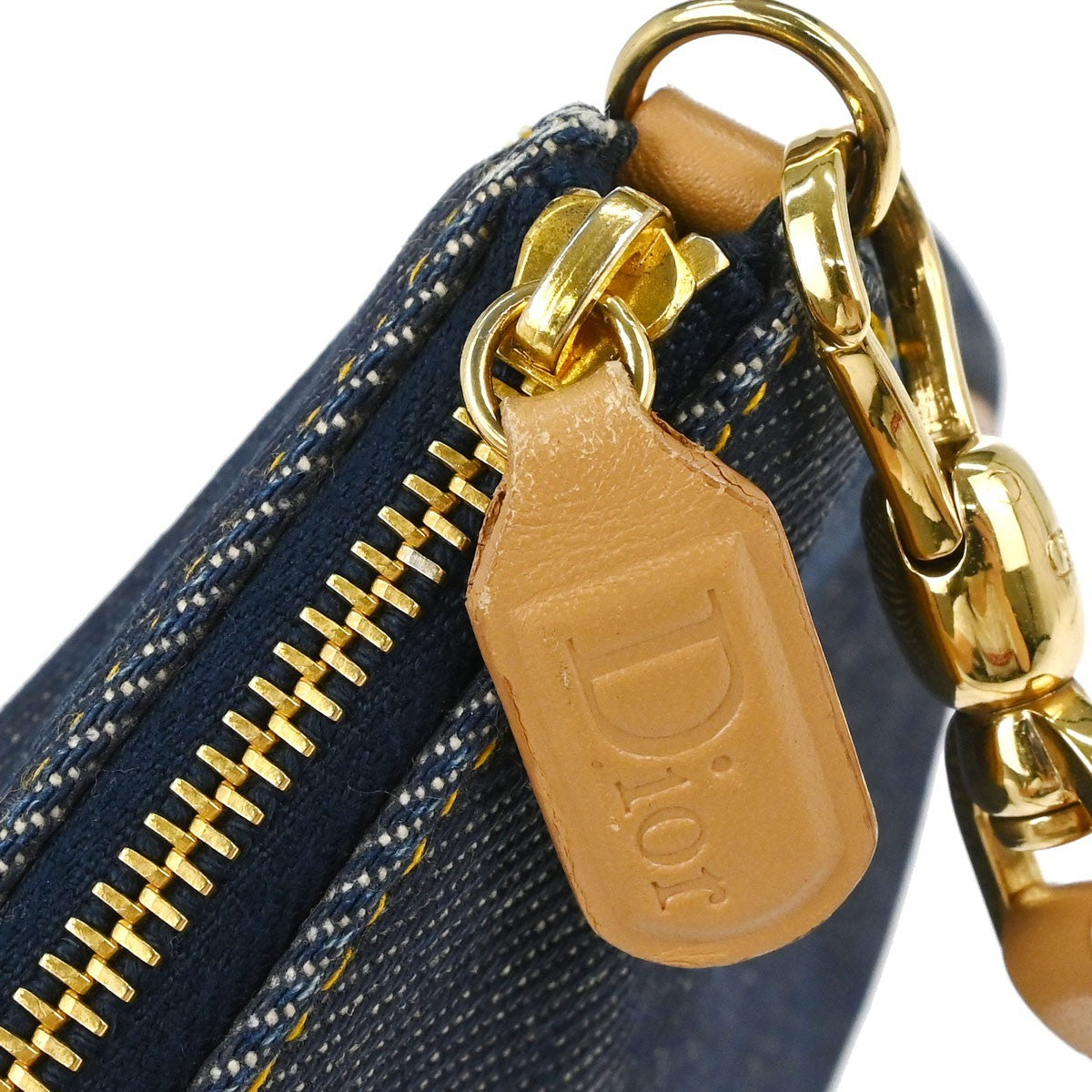 Christian Dior Vintage Saddle Denim Navy Denim_Jeans Handbag (Pre-Owned)