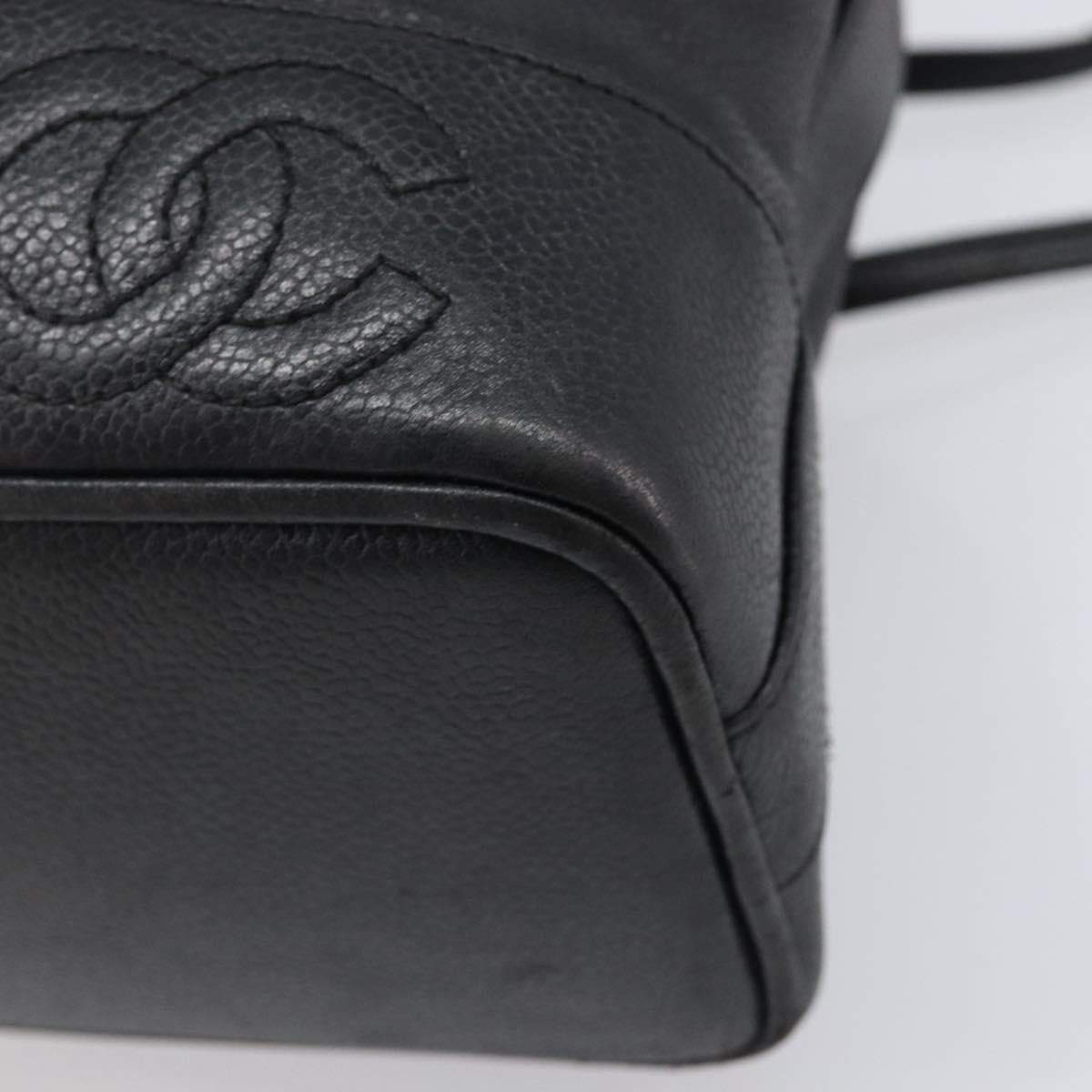 Chanel Vintage Cc Drawstring Bucket Caviar Black Leather Handbag (Pre-Owned)