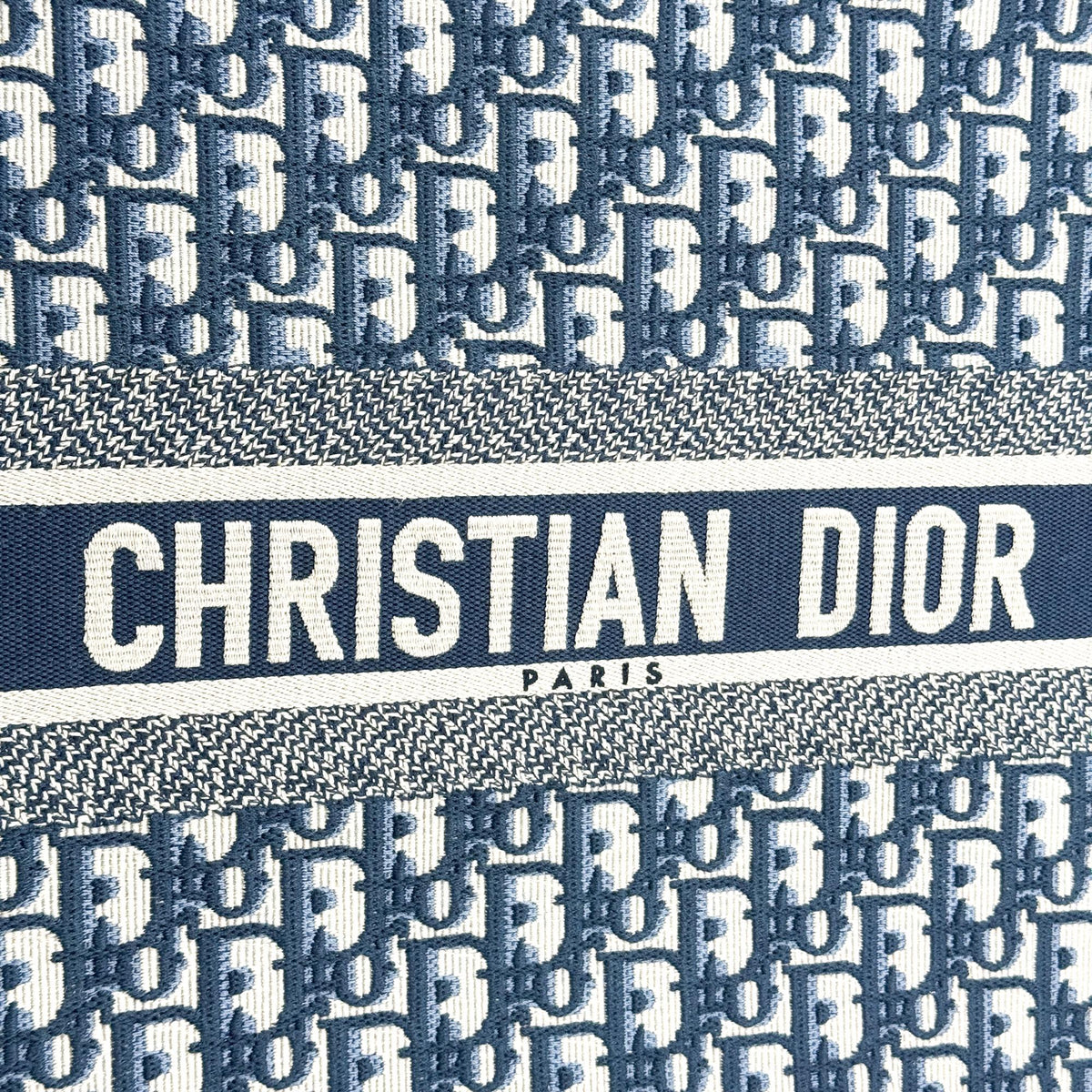 Christian Dior Book Oblique Canvas Navy Canvas Tote Bag Bag (Pre-Owned)