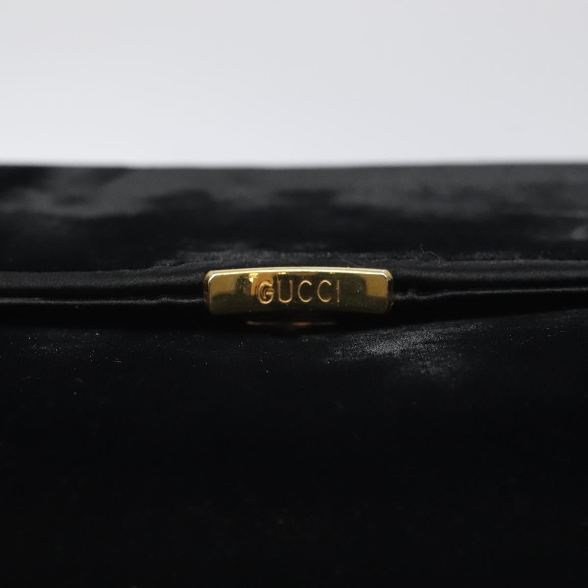 Gucci Vintage Flap Velvet Black Velvet Shoulder Bag Bag (Pre-Owned)