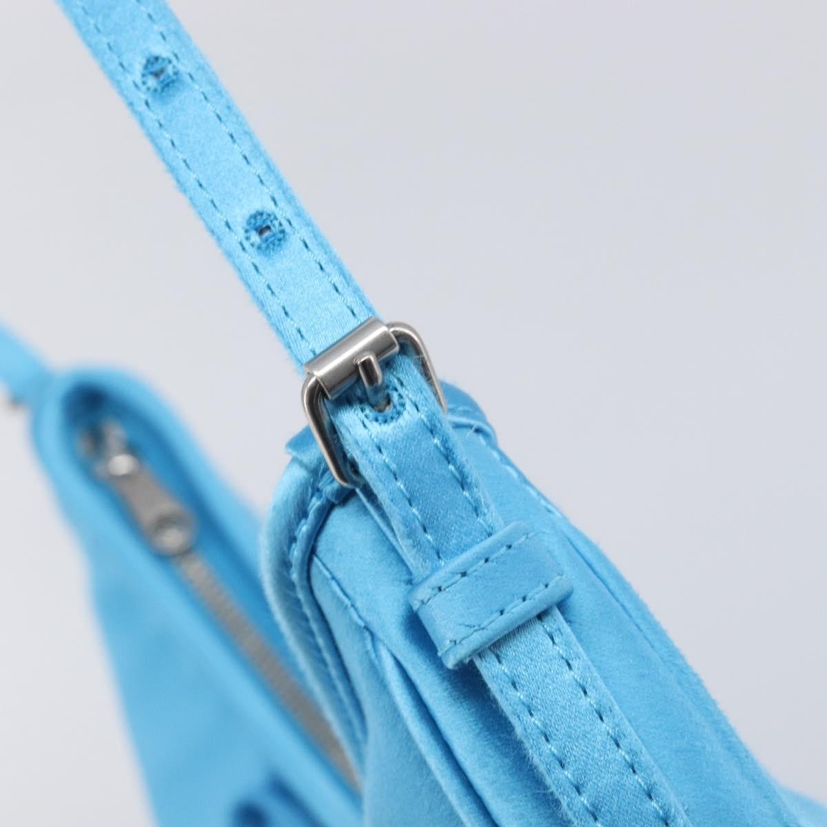 Balenciaga Leopolda Satin Blue Satin Shoulder Bag Bag (Pre-Owned)