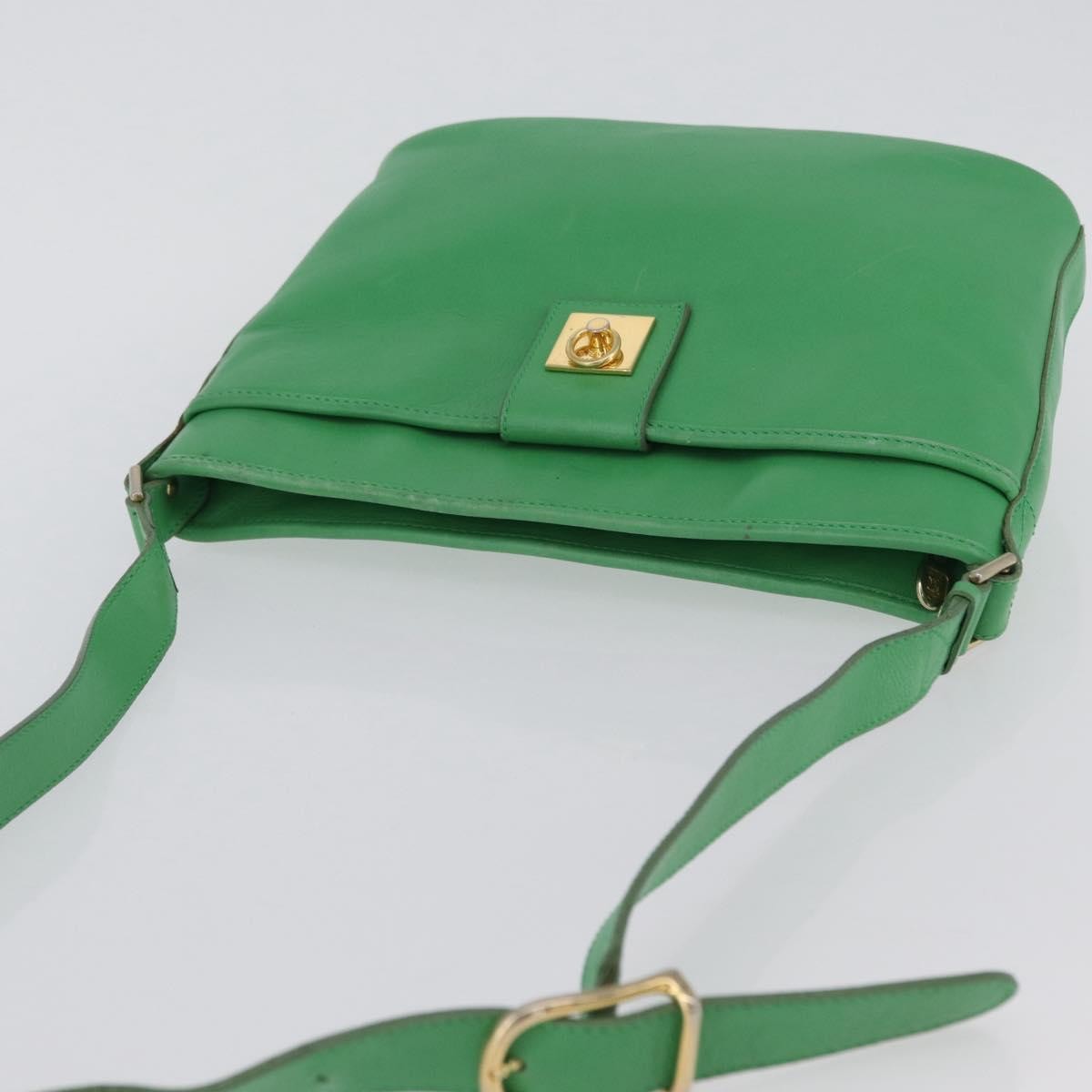 Celine Vintage Leather Green Leather Shoulder Bag Bag (Pre-Owned)
