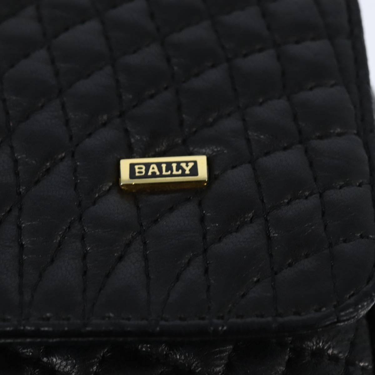 Bally Vintage Chain Quilted Leather Black Leather Shoulder Bag Bag (Pre-Owned)