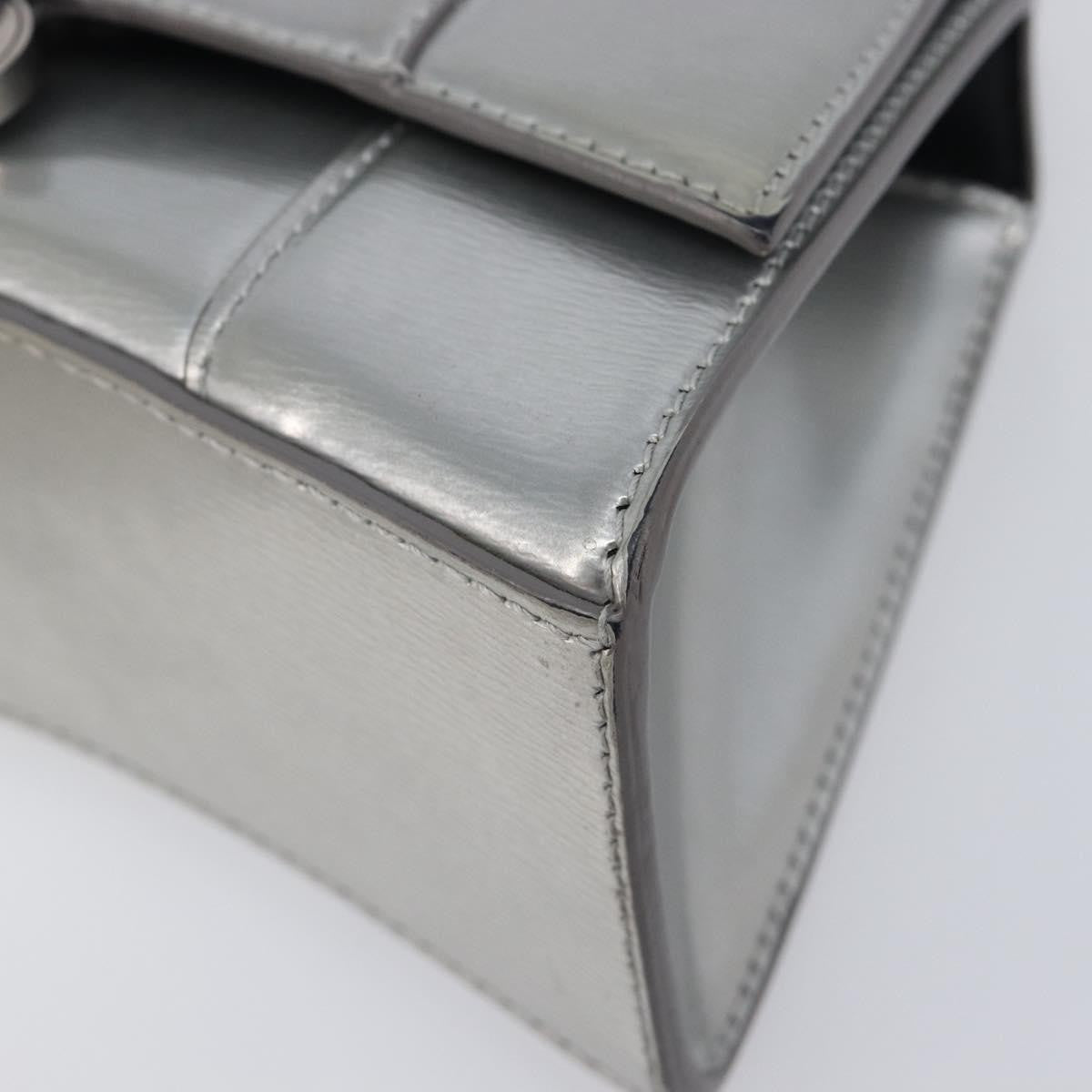 Balenciaga Hourglass Top Handle Leather Silver Leather Handbag (Pre-Owned)