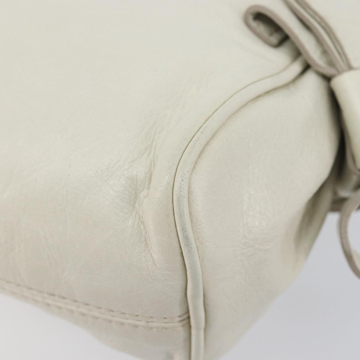 Miu Miu Beau Top Handle Leather White Leather Handbag (Pre-Owned)