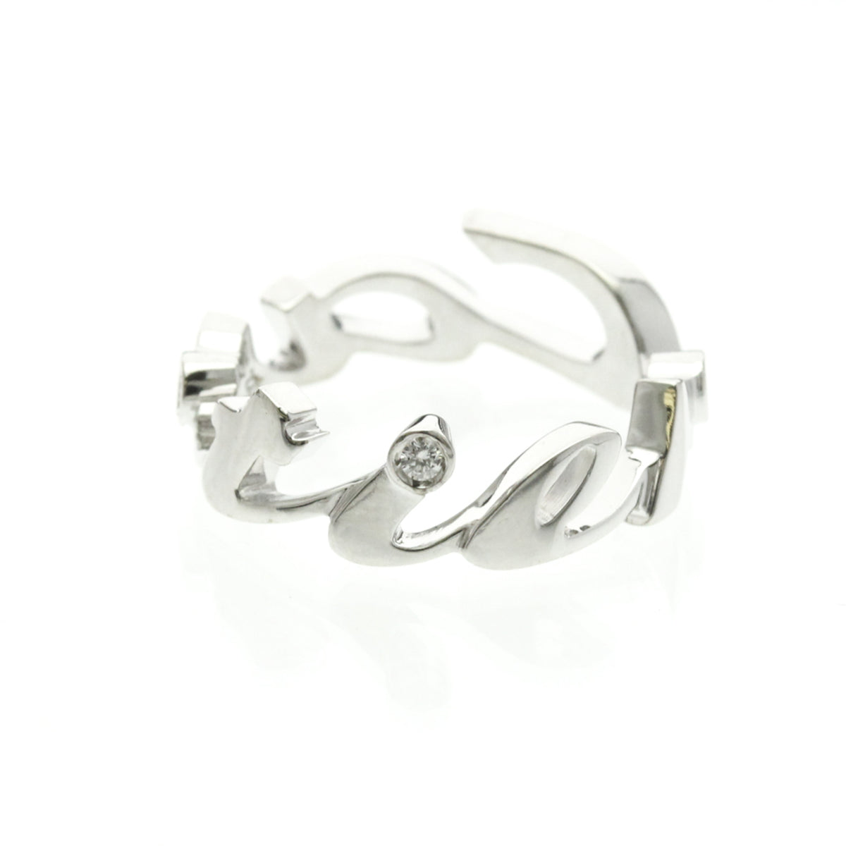 Cartier Signature 18K White Gold Silver White_Gold Ring Jewelry (Pre-Owned)