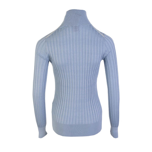 Burberry Silk Light Blue Turtleneck Women's Sweater