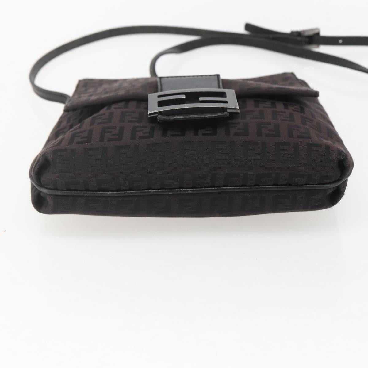Fendi Vintage Flap Zucchino Canvas Brown Canvas Shoulder Bag Bag (Pre-Owned)