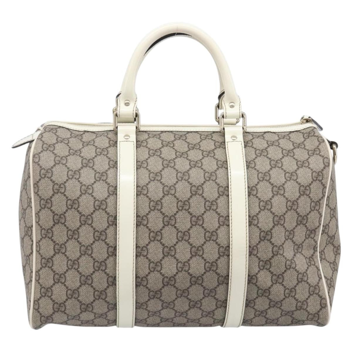 Gucci Joy Boston Gg Coated Canvas Beige Pvc Handbag (Pre-Owned)