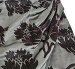 Gucci Women's Velvet Flowers Purple Silk Viscose Satin Gathered Wrap Skirt 300624