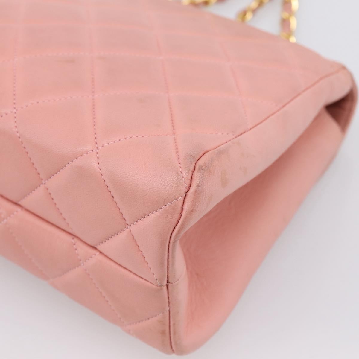 Chanel Vintage Envelope Flap Matelassé Lambskin Pink Leather Shoulder Bag Bag (Pre-Owned)