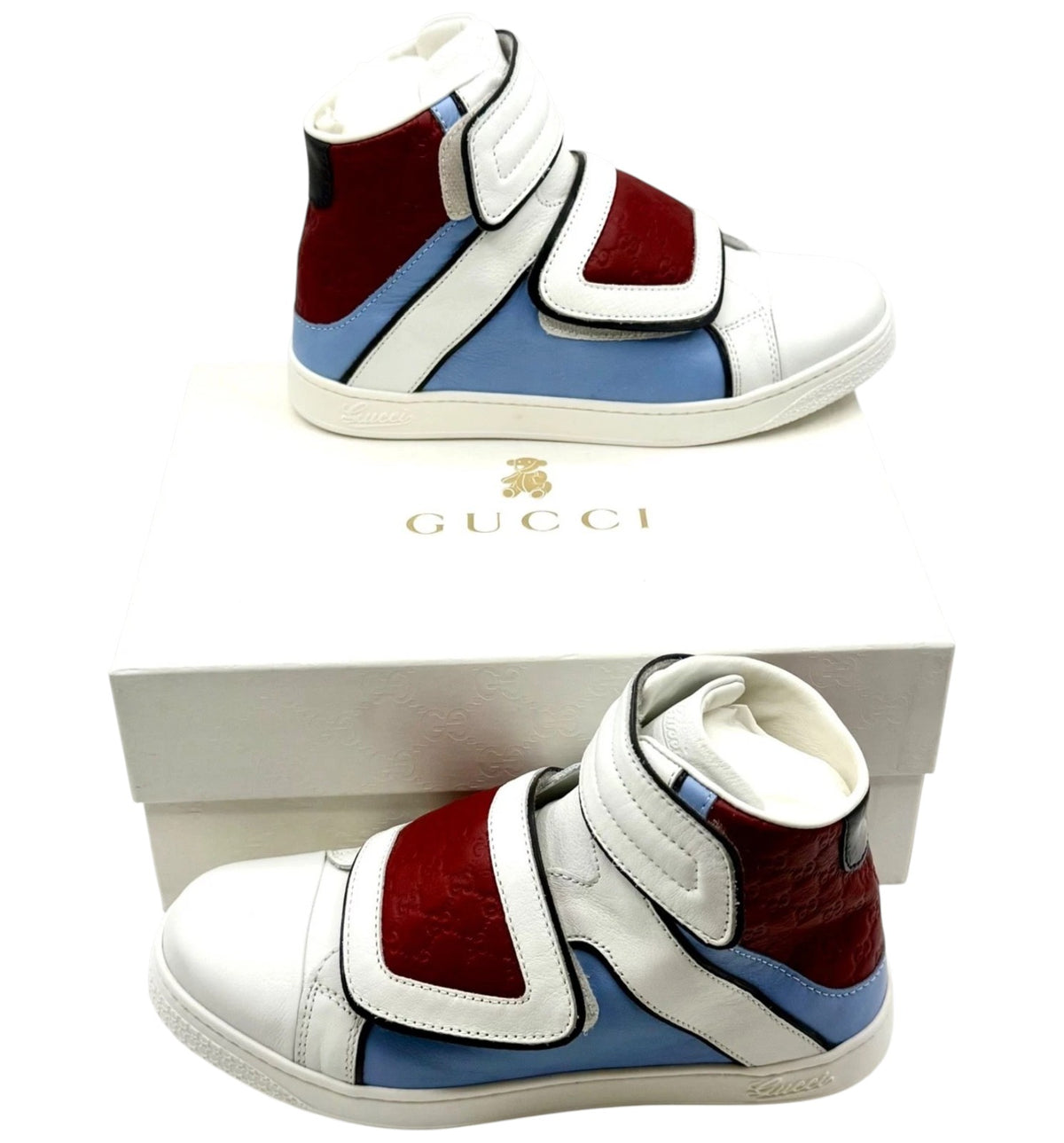 Gucci Kids Coda Pop High-top White Leather Sneakers (30 EU / 12.5 US)