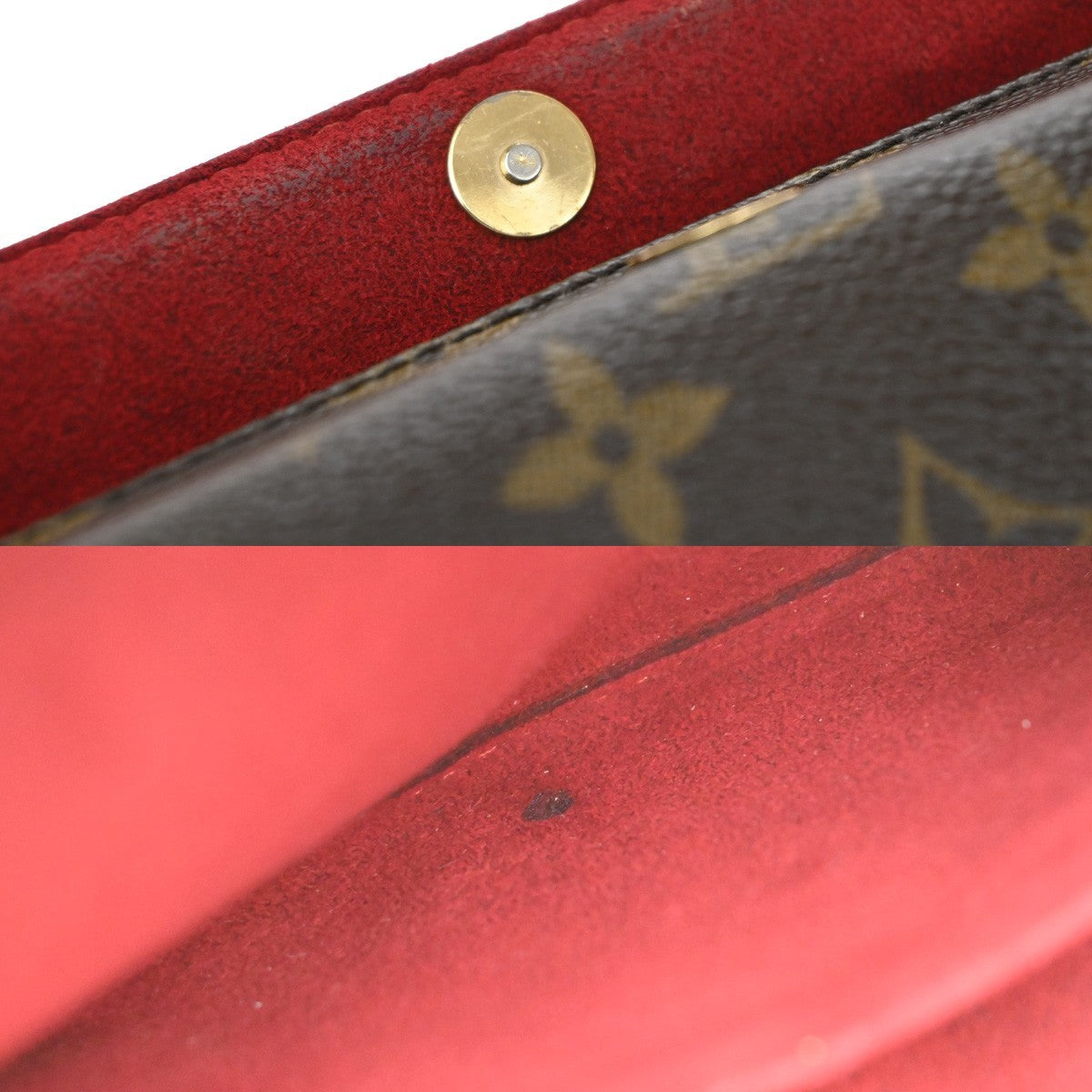 Louis Vuitton Recital Monogram Canvas Brown Leather Shoulder Bag Bag (Pre-Owned)