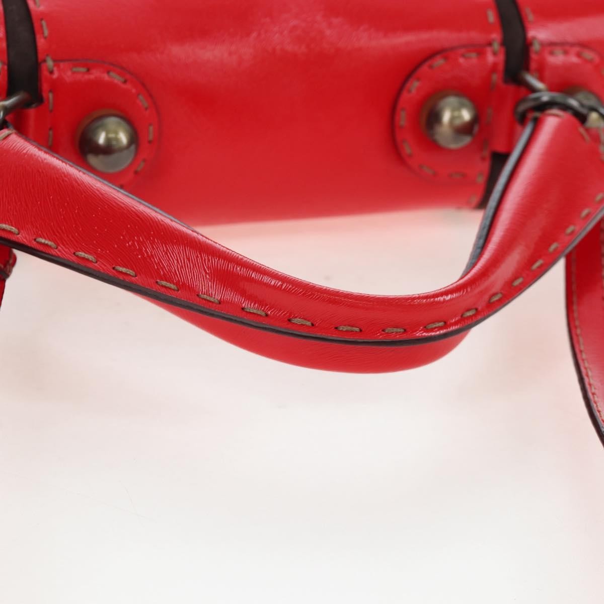 Fendi Secret Code F3 Convertible Satchel Textured Leather Red Leather Handbag (Pre-Owned)