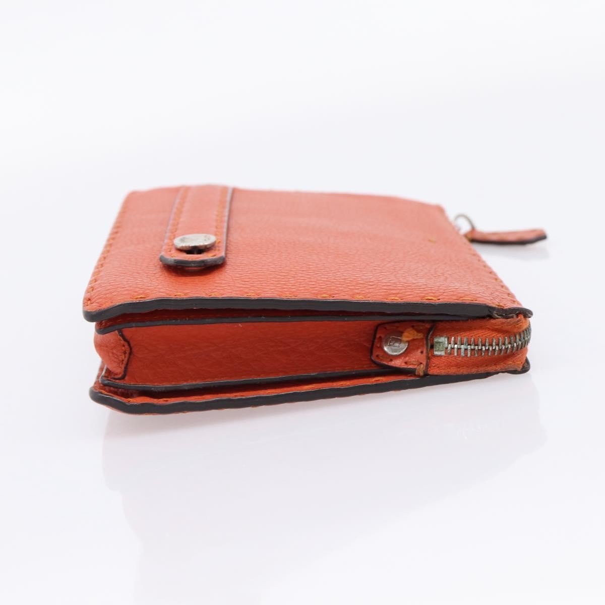 Fendi Selleria Zip Clutch Leather Orange Leather Clutche & Pouche Bag (Pre-Owned)