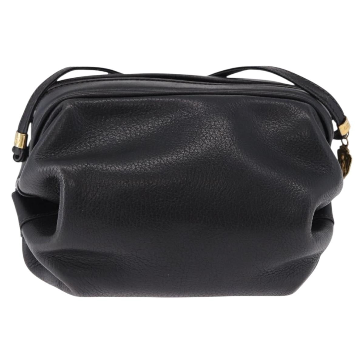 Gucci Shoulder Leather Black Leather Shoulder Bag Bag (Pre-Owned)