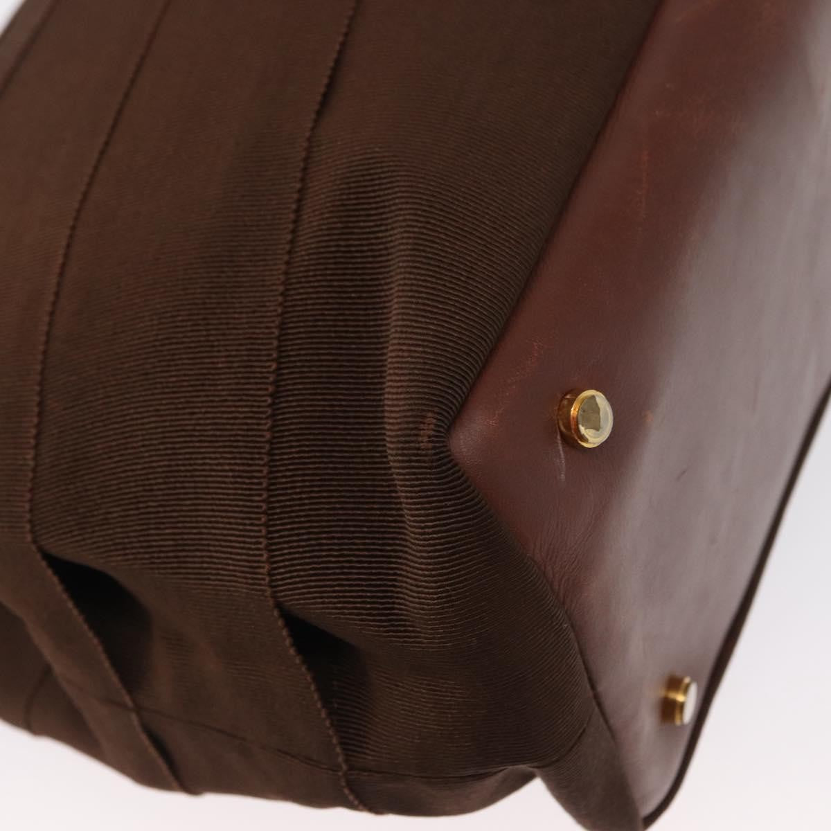 Salvatore Ferragamo Vala Tote Canvas Brown Canvas Tote Bag Bag (Pre-Owned)