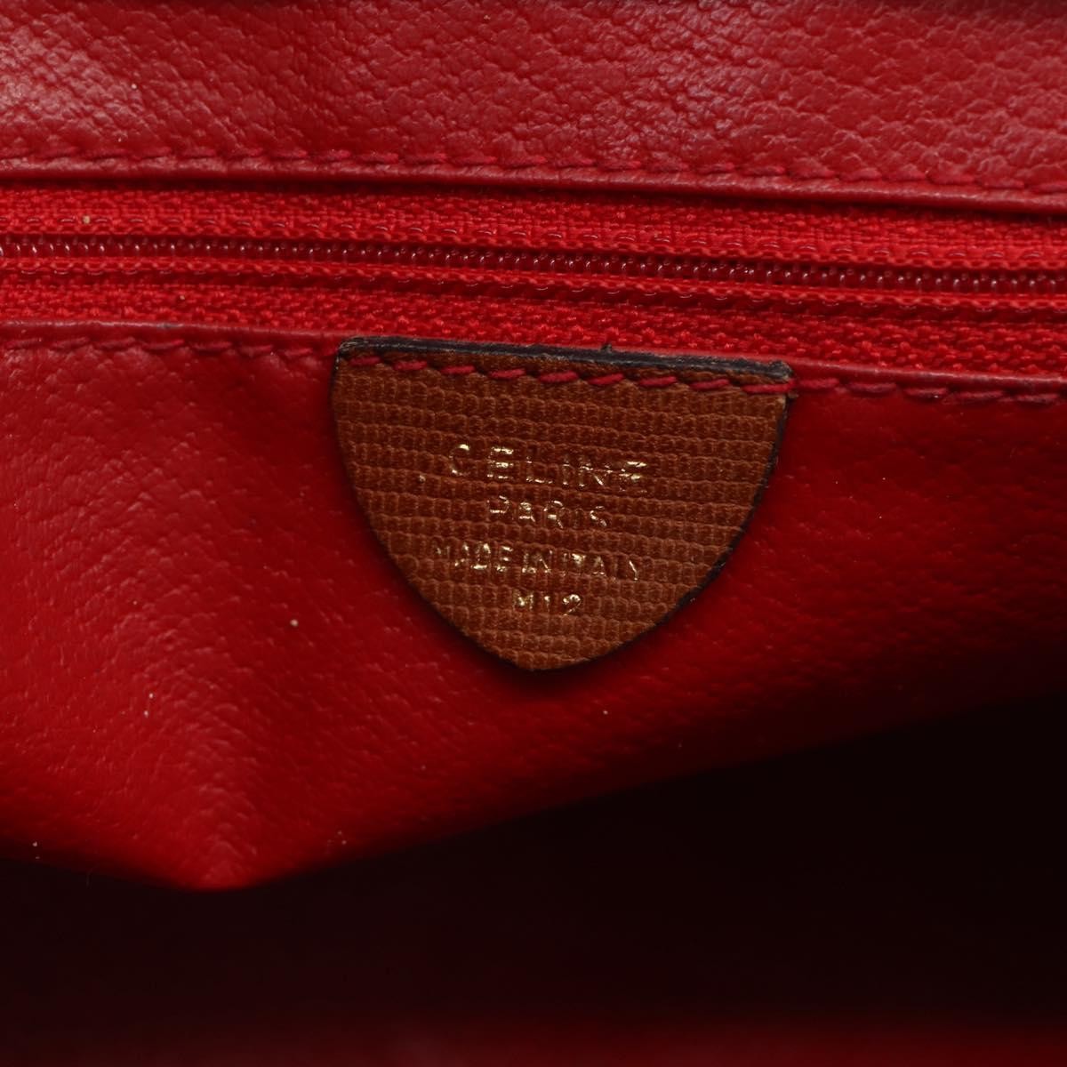 Celine Vintage Circle Logo Leather Brown Leather Shoulder Bag Bag (Pre-Owned)