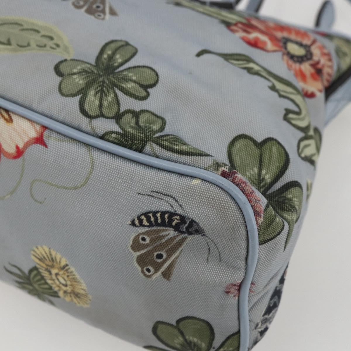 Gucci Convertible Zip Flora Canvas Blue Canvas Tote Bag Bag (Pre-Owned)