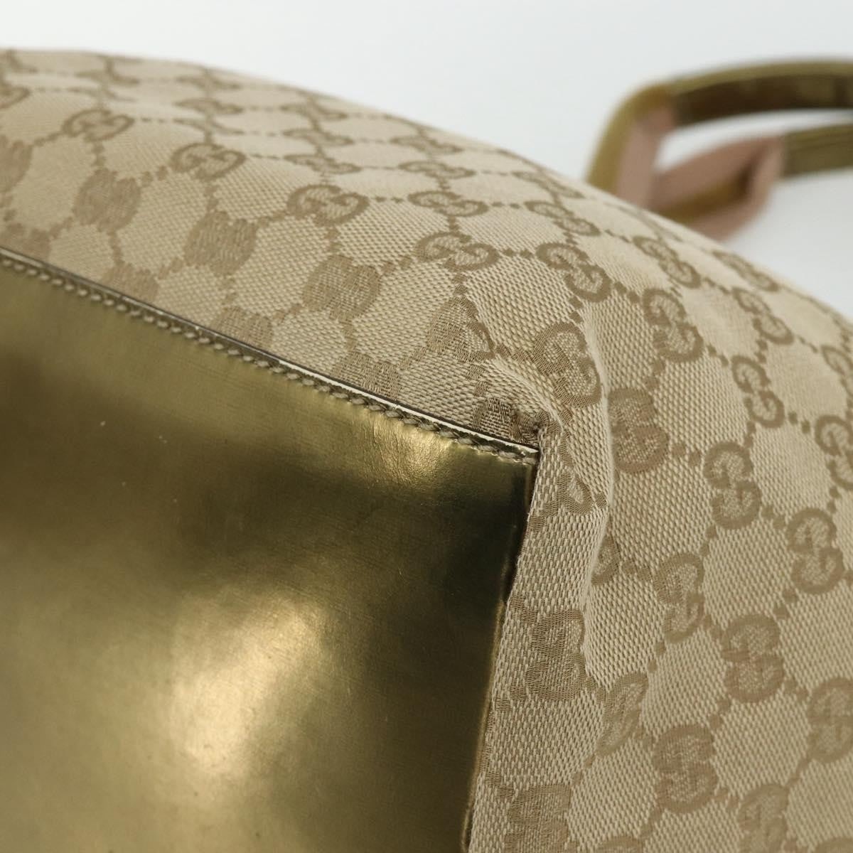 Gucci Web Zip Tote Gg Canvas And Leather Beige Canvas Tote Bag Bag (Pre-Owned)