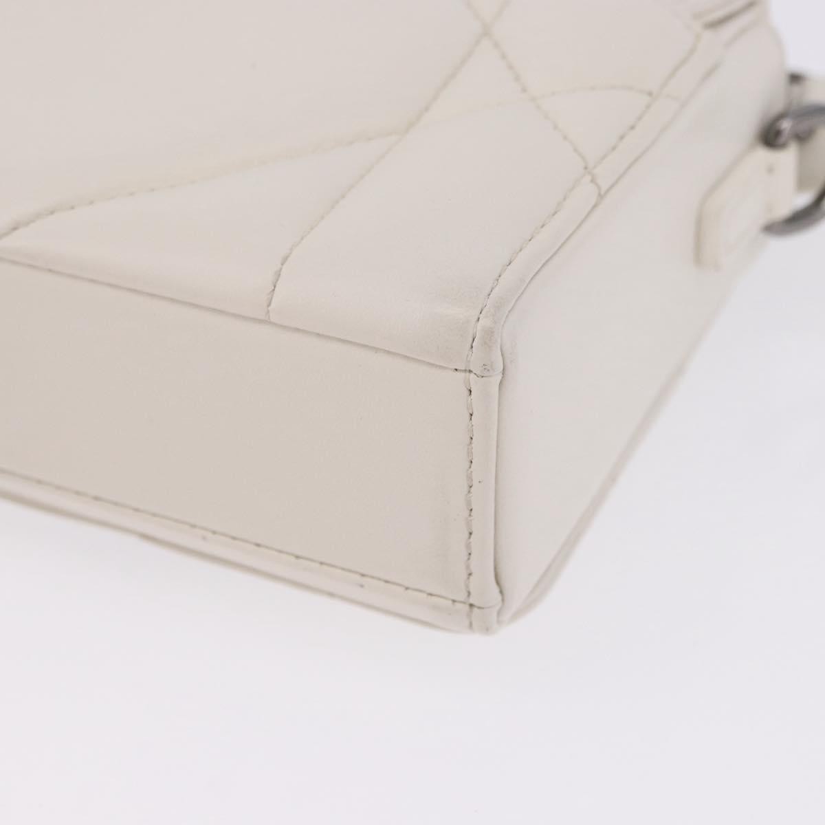 Christian Dior Caro Leather White Leather Handbag (Pre-Owned)