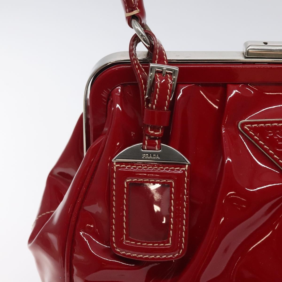 Prada Vintage Patent Leather Red Patent_Leather Handbag (Pre-Owned)