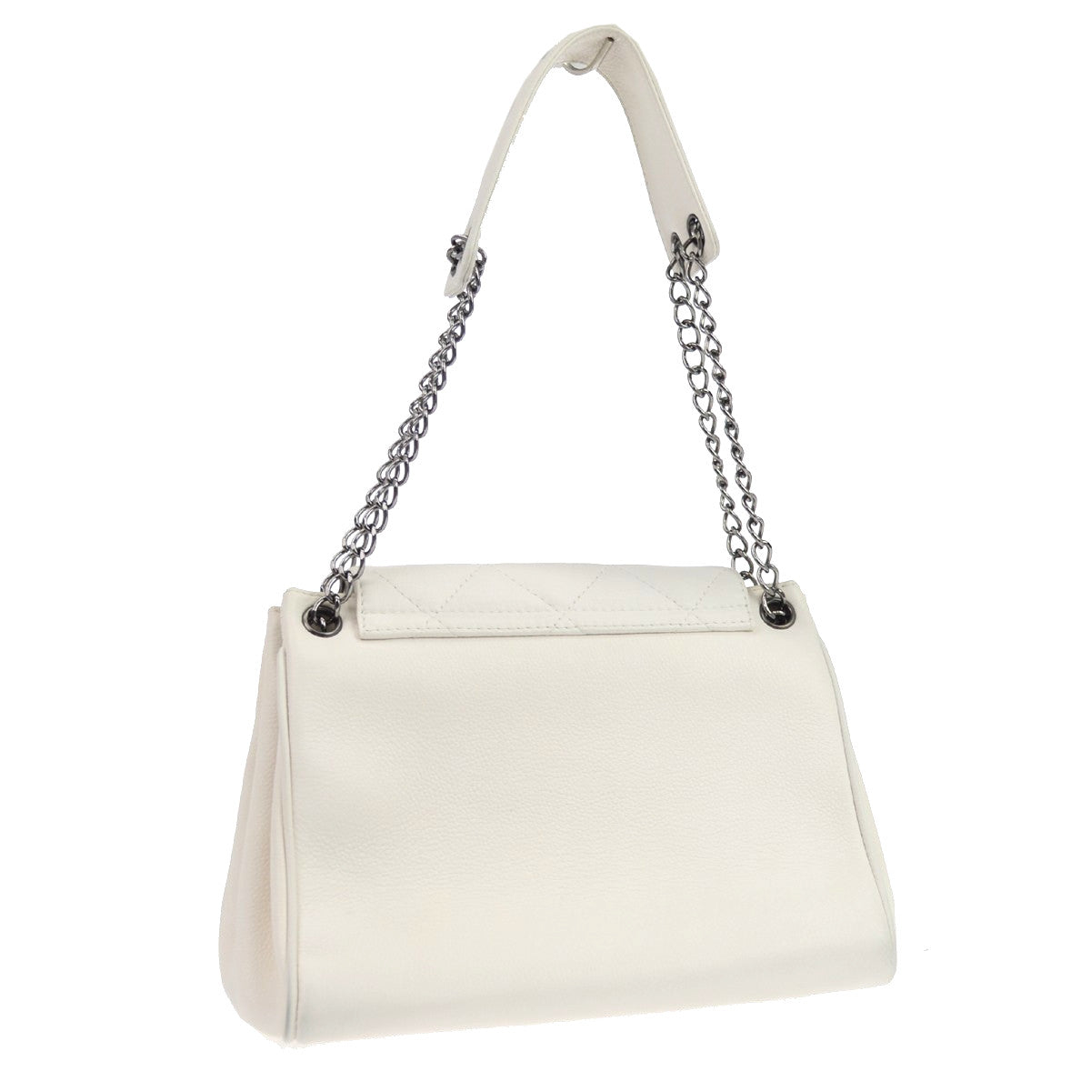 Chanel Pocket Accordion Flap Quilted Lambskin White Leather Shoulder Bag Bag (Pre-Owned)