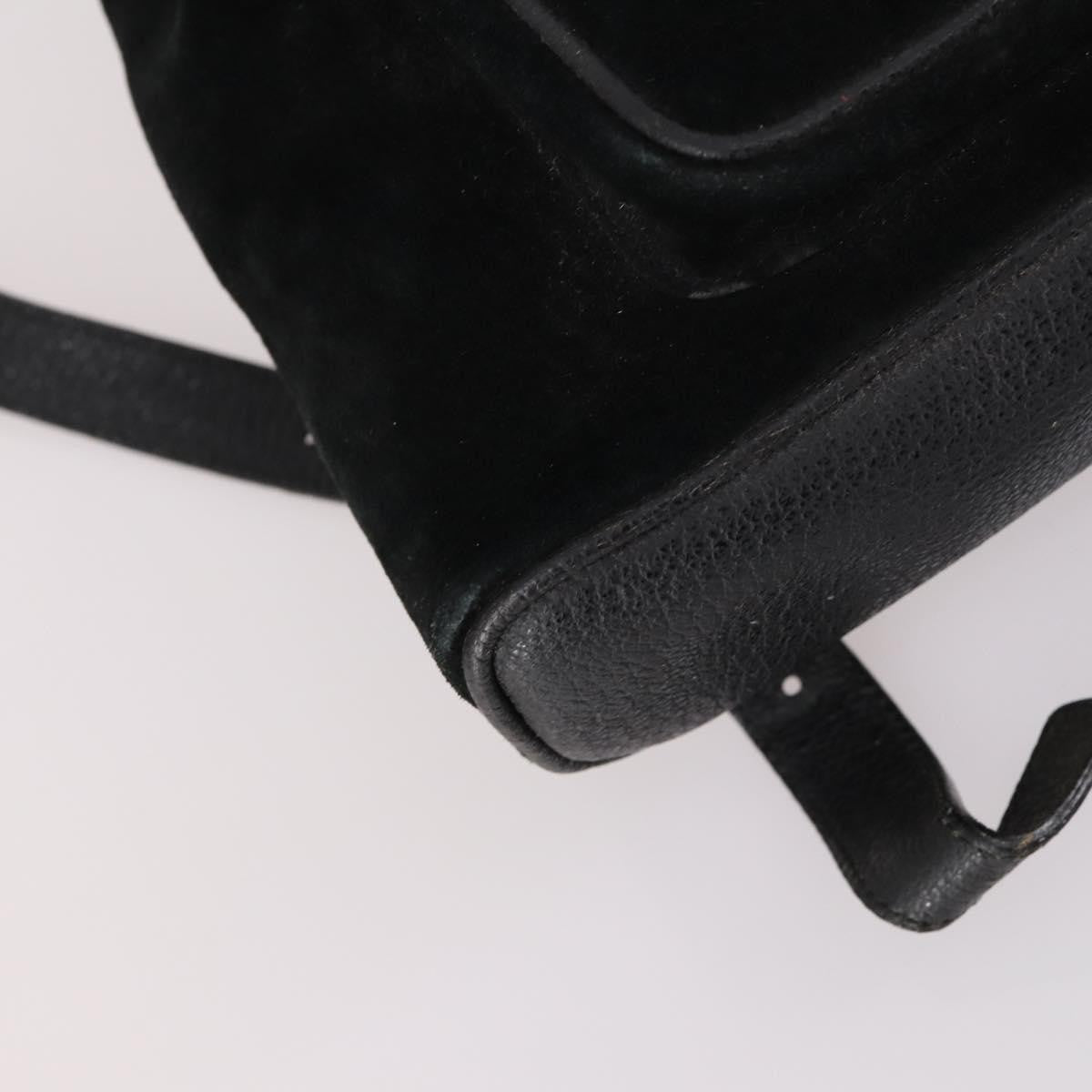 Gucci Vintage Bamboo Suede Black Suede Backpack Bag (Pre-Owned)