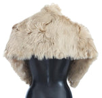 Dolce & Gabbana Elegant Alpaca Fur Shoulder Wrap in Women's Beige