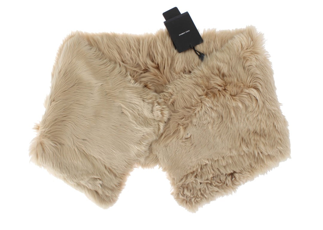 Dolce & Gabbana Beige Alpaca Collar Women's Scarf