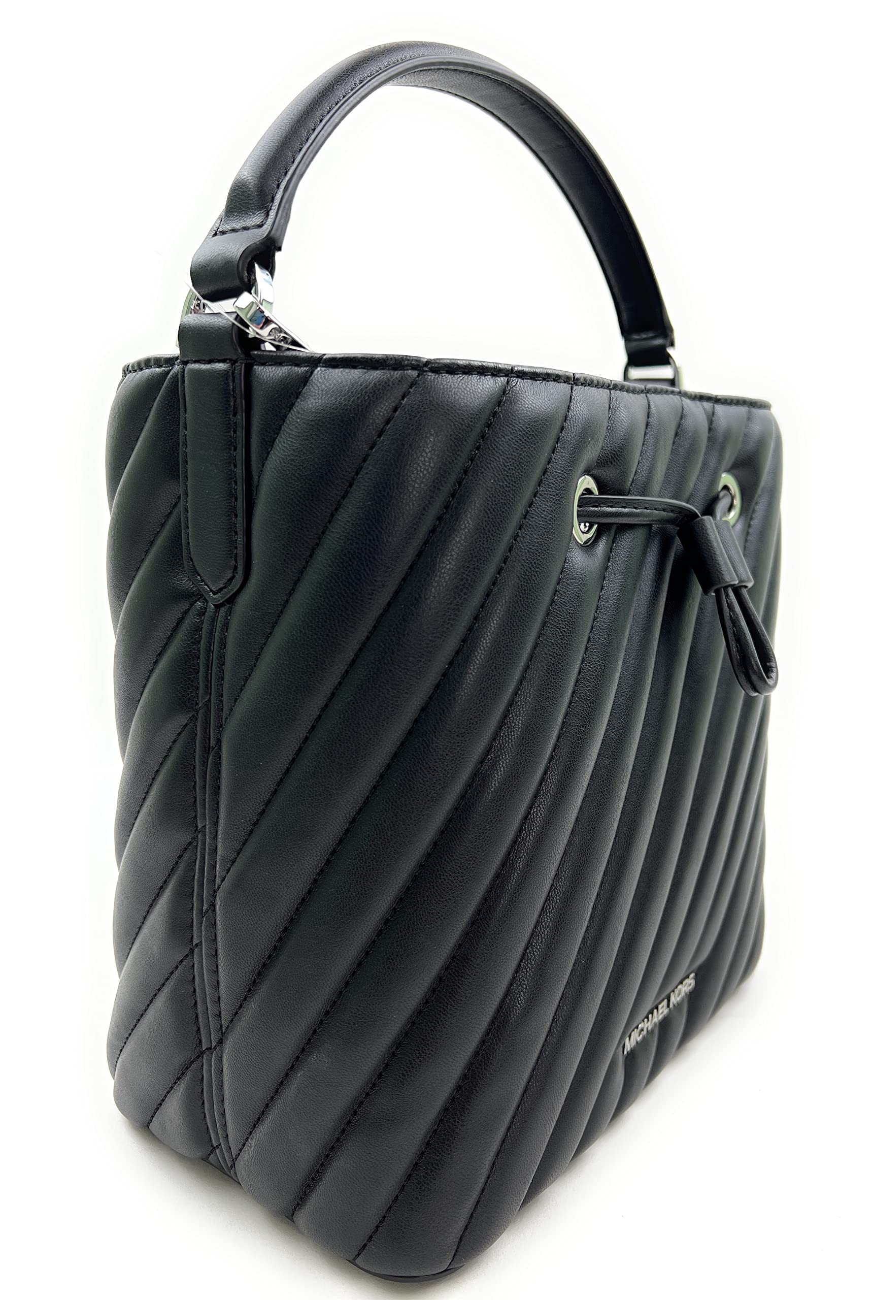 Michael Kors Suri Medium Bucket Crossbody Quilted Vegan Faux Leather Bag