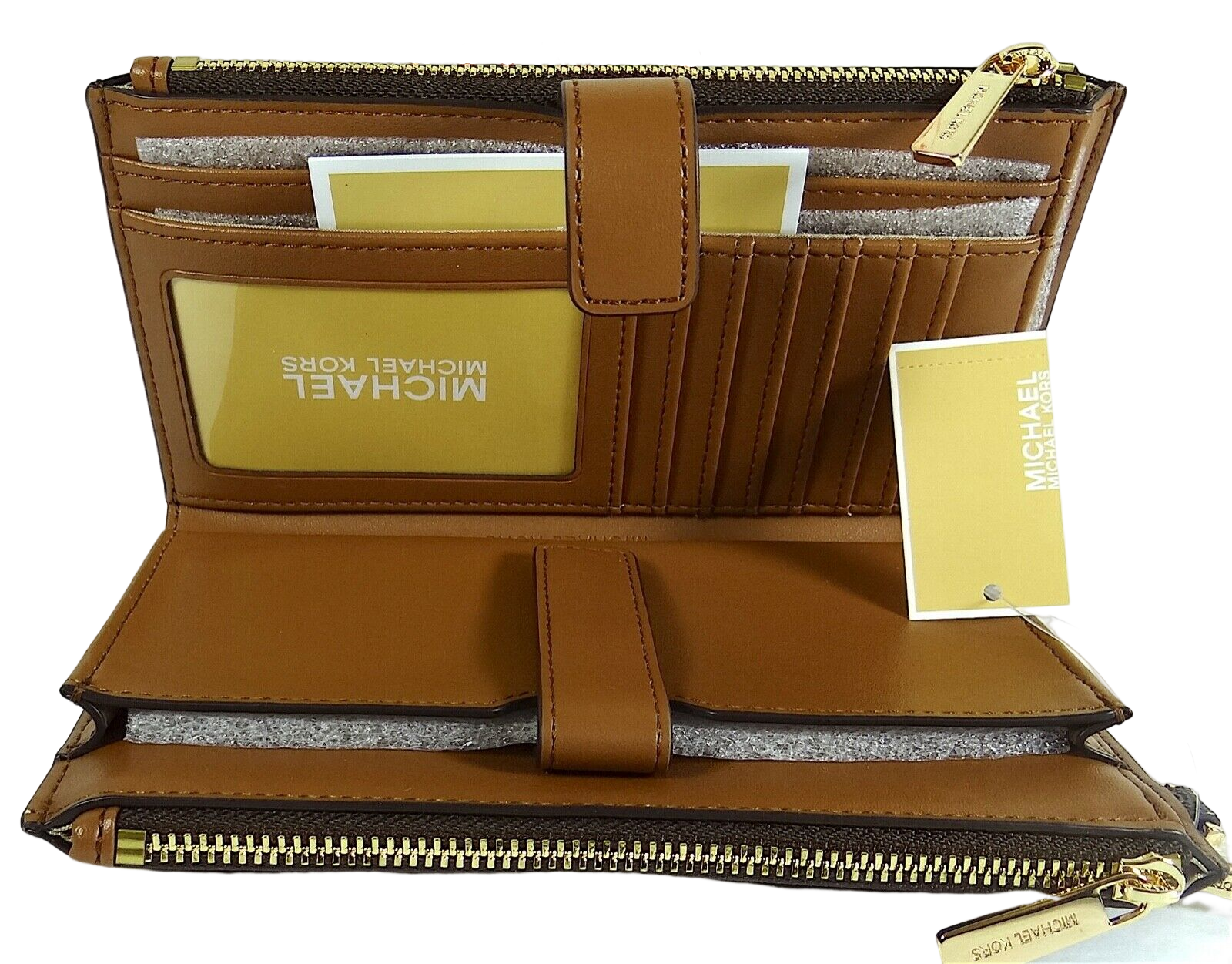 Michael Kors Women's Jet Set Travel MK Signature Double Zip Wristlet Wallet